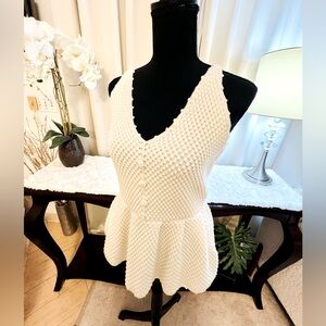 7 For All Mankind Crochet Peplum Top (Size M) NWOT